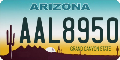 AZ license plate AAL8950
