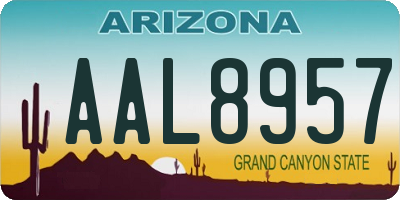 AZ license plate AAL8957