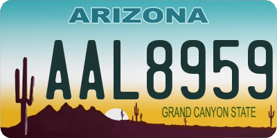 AZ license plate AAL8959