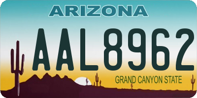 AZ license plate AAL8962