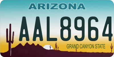 AZ license plate AAL8964