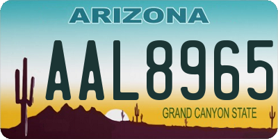 AZ license plate AAL8965