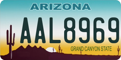 AZ license plate AAL8969