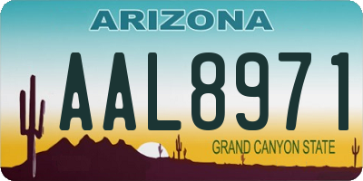 AZ license plate AAL8971