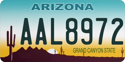 AZ license plate AAL8972