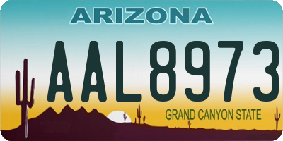 AZ license plate AAL8973