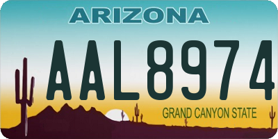 AZ license plate AAL8974