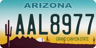 AZ license plate AAL8977