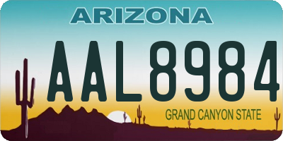 AZ license plate AAL8984