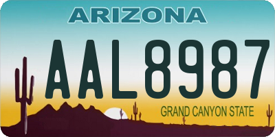 AZ license plate AAL8987