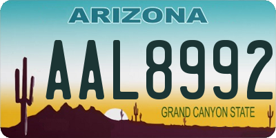 AZ license plate AAL8992