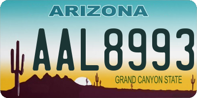 AZ license plate AAL8993