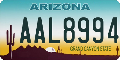 AZ license plate AAL8994
