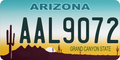 AZ license plate AAL9072