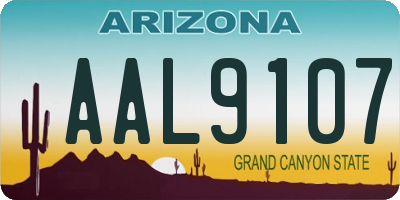 AZ license plate AAL9107