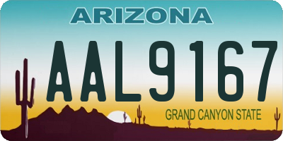 AZ license plate AAL9167