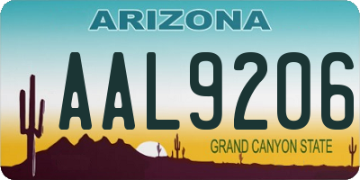 AZ license plate AAL9206