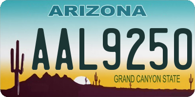 AZ license plate AAL9250