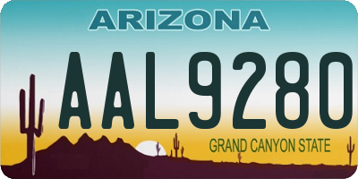AZ license plate AAL9280