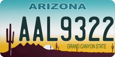 AZ license plate AAL9322