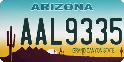 AZ license plate AAL9335