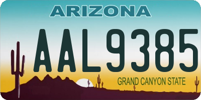 AZ license plate AAL9385