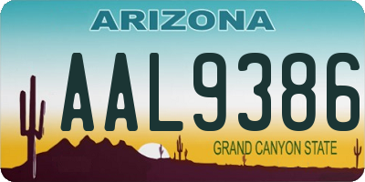 AZ license plate AAL9386
