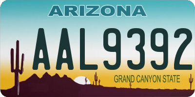 AZ license plate AAL9392