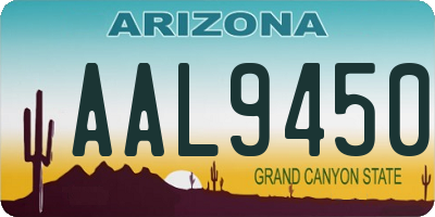 AZ license plate AAL9450