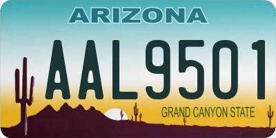 AZ license plate AAL9501
