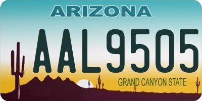 AZ license plate AAL9505