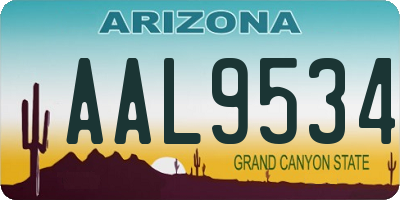 AZ license plate AAL9534