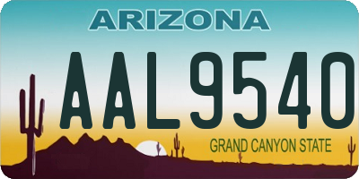 AZ license plate AAL9540