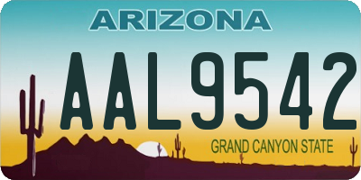 AZ license plate AAL9542