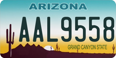 AZ license plate AAL9558