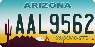 AZ license plate AAL9562