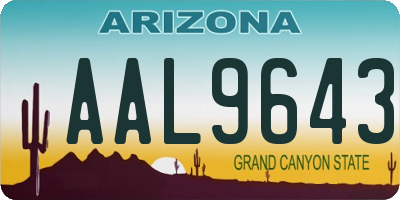 AZ license plate AAL9643