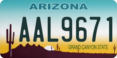 AZ license plate AAL9671