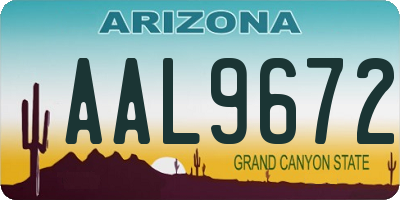 AZ license plate AAL9672
