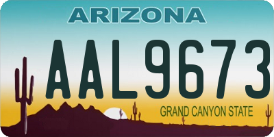 AZ license plate AAL9673