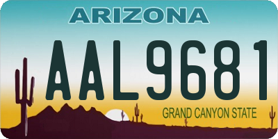 AZ license plate AAL9681