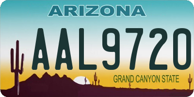 AZ license plate AAL9720