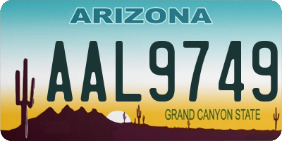 AZ license plate AAL9749