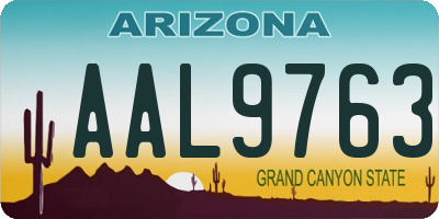 AZ license plate AAL9763