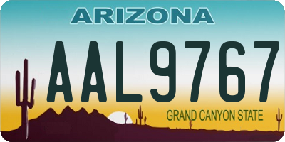 AZ license plate AAL9767
