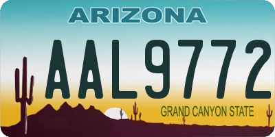 AZ license plate AAL9772