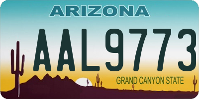 AZ license plate AAL9773