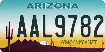 AZ license plate AAL9782