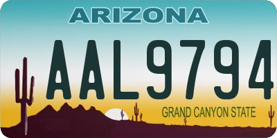 AZ license plate AAL9794