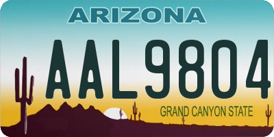 AZ license plate AAL9804